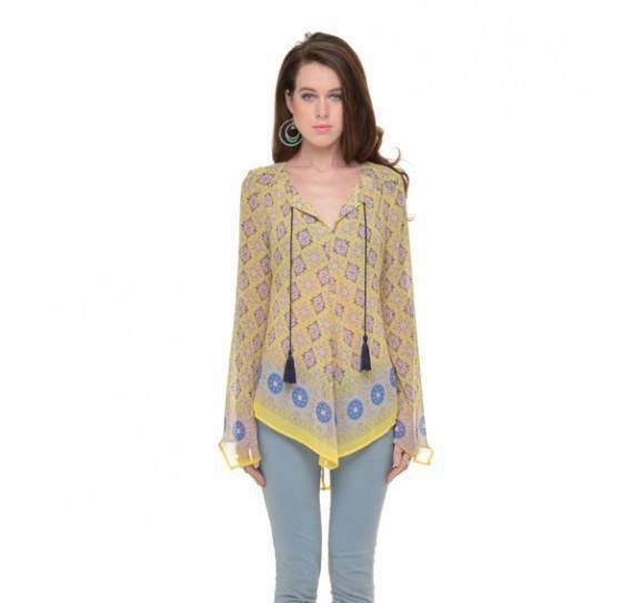 Sunlight Paris: Asymmetrical Tunic Blouse Pistache