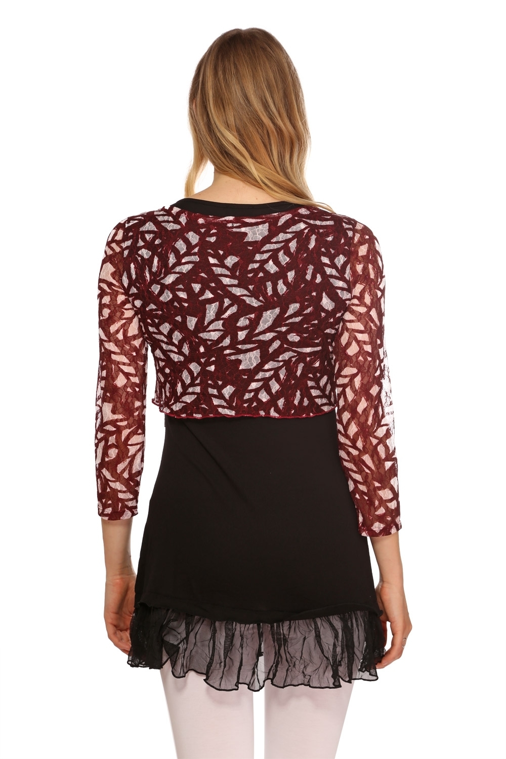 ME Paris: Petals and Ruffles Double Tunic (2 Colors: Wine & Black)