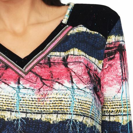 S'Quise Paris: Pink Forest Velvet Hem Sweater Top (2 Left!)