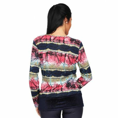 S'Quise Paris: Pink Forest Velvet Hem Sweater Top (2 Left!)