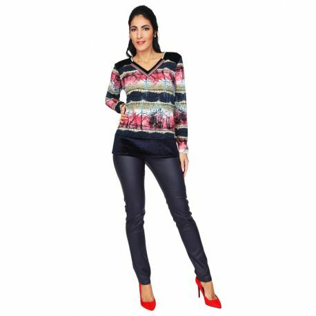 S'Quise Paris: Pink Forest Velvet Hem Sweater Top (2 Left!)