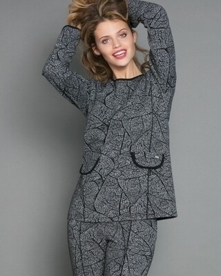 Maloka: Romantic Rainstorm Jacquard Contrast pocket Tunic