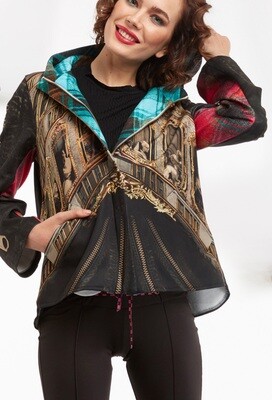 IPNG: Biker Chic Let It Snow Plaid Illusion High Low Coat