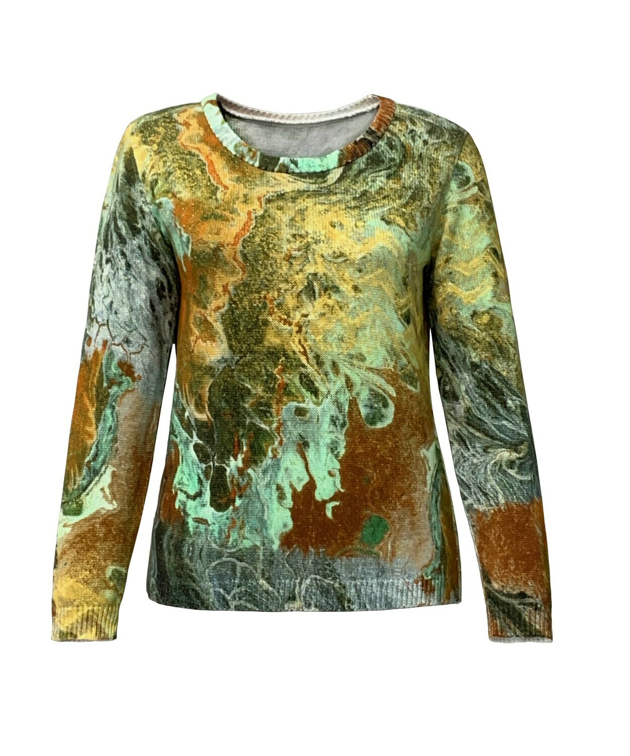 Simply Art Dolcezza: Royal Egyptian Nile Emeralds Abstract Art Sweater (1 Left!)