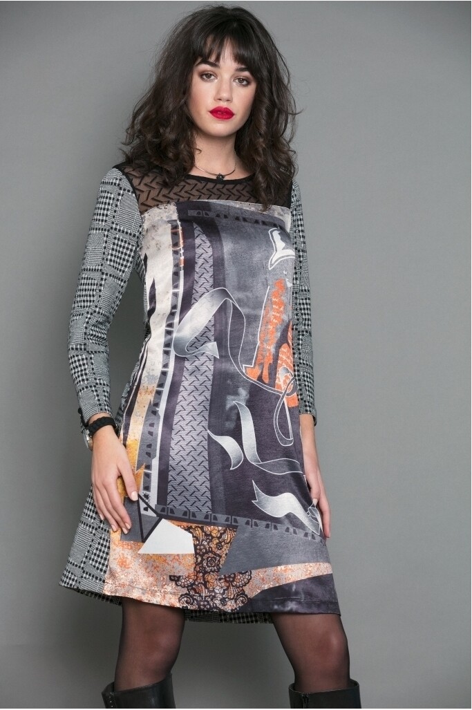 Maloka: Jazzy Girl Printed Check Sweater Dress/Tunic SOLD OUT