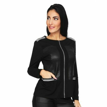 S'Quise Paris: Side Pocket Faux Leather Zip Top