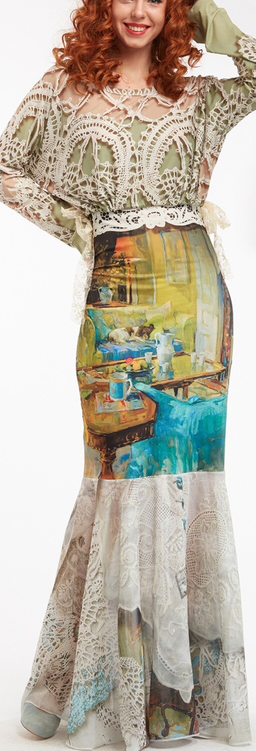 IPNG: Emerald Living Room Illusion Poetic Layers Mermaid Skirt