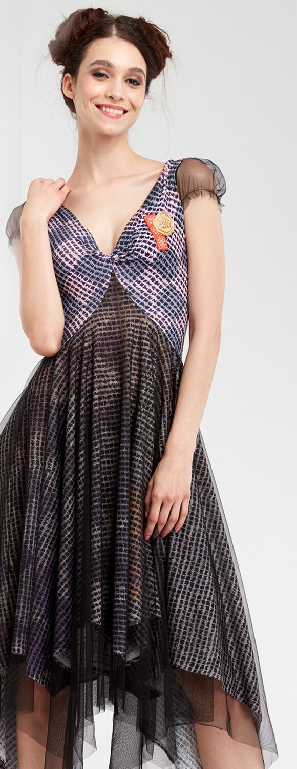 IPNG: Royal Summer Stamp Four Corners Sweetheart Midi Dress (Some Ship Immed!)