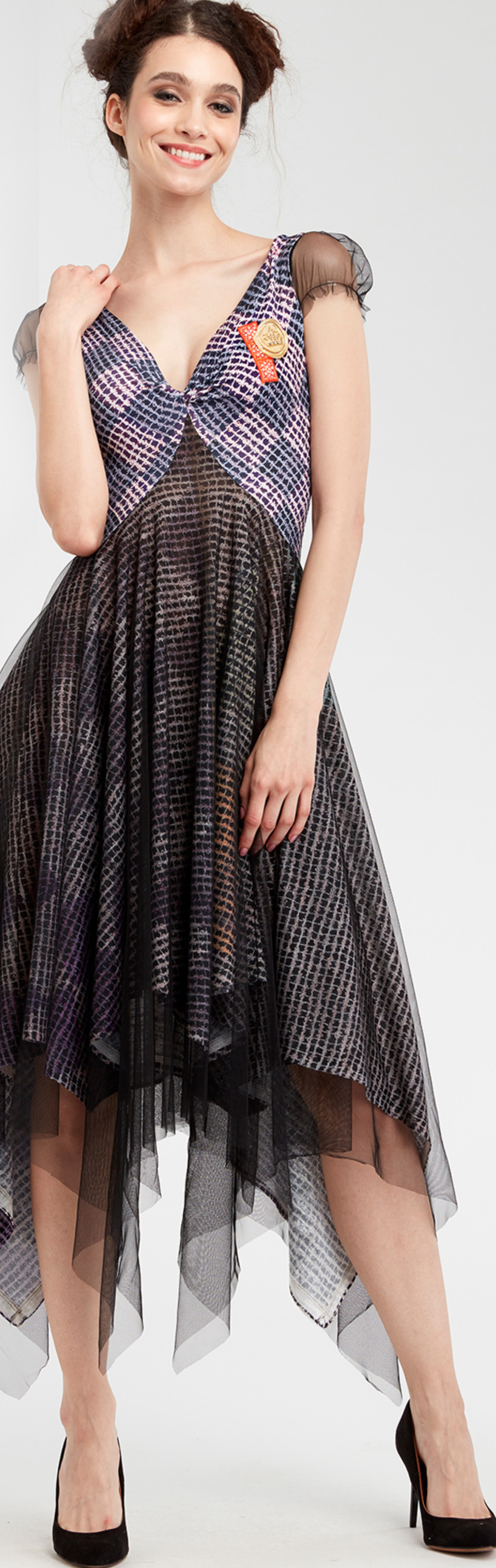 IPNG: Royal Summer Stamp Four Corners Sweetheart Midi Dress