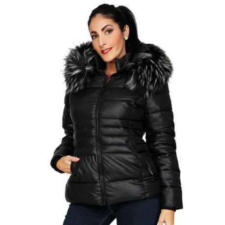 S'Quise Paris: Sleek Puffer Faux Fur Inside Coat With Removable Hood (More Colors!)