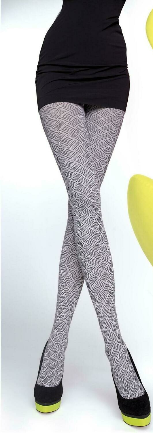 Fiore: Geo Pattern Raspberry Microfibre 3D Tights SOLD OUT