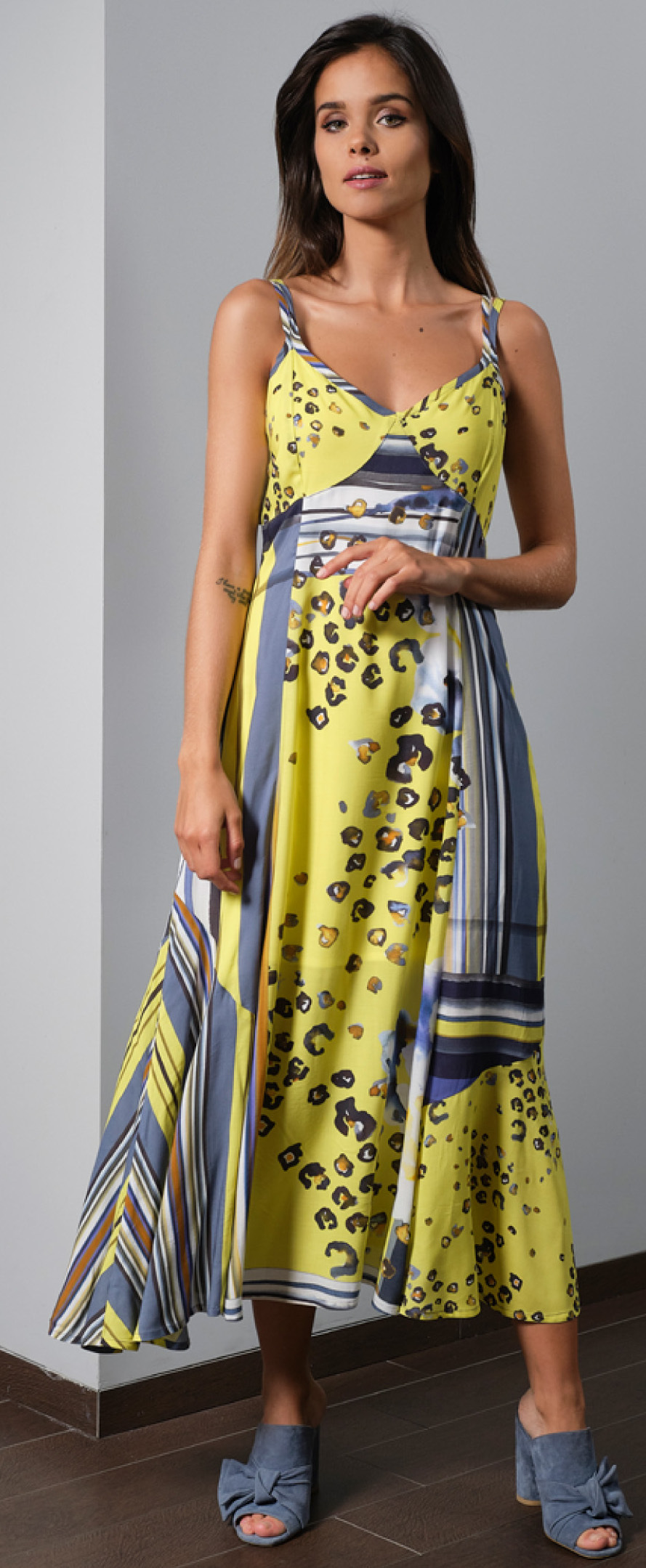 Paul Brial: Wild Lily Under The Sun Sweetheart Maxi Dress FLEUR_N2