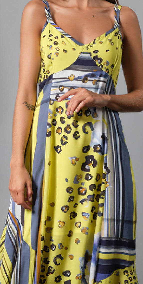 Paul Brial: Wild Lily Under The Sun Sweetheart Maxi Dress