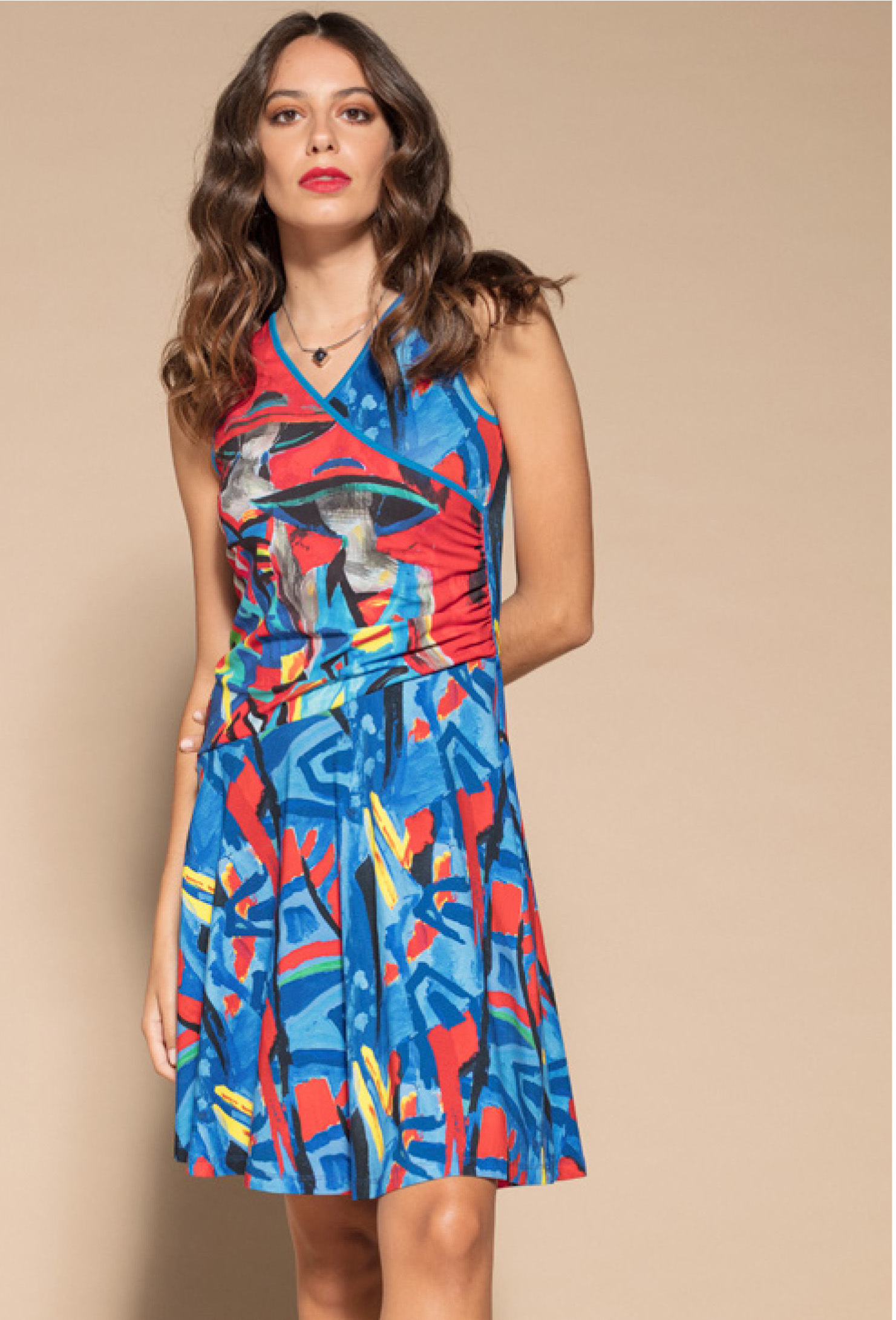 Maloka: Colors Of Picasso's Gypsy Beauty Abstract Art Crossover Dress MK_GIULLIA_N3