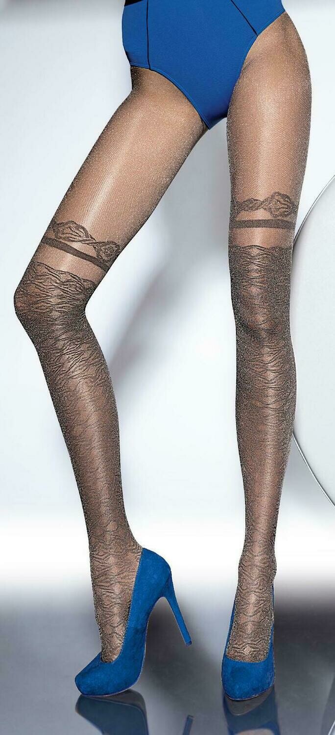 Fiore: Graphite Satin Gloss 3D Tights SOLD OUT