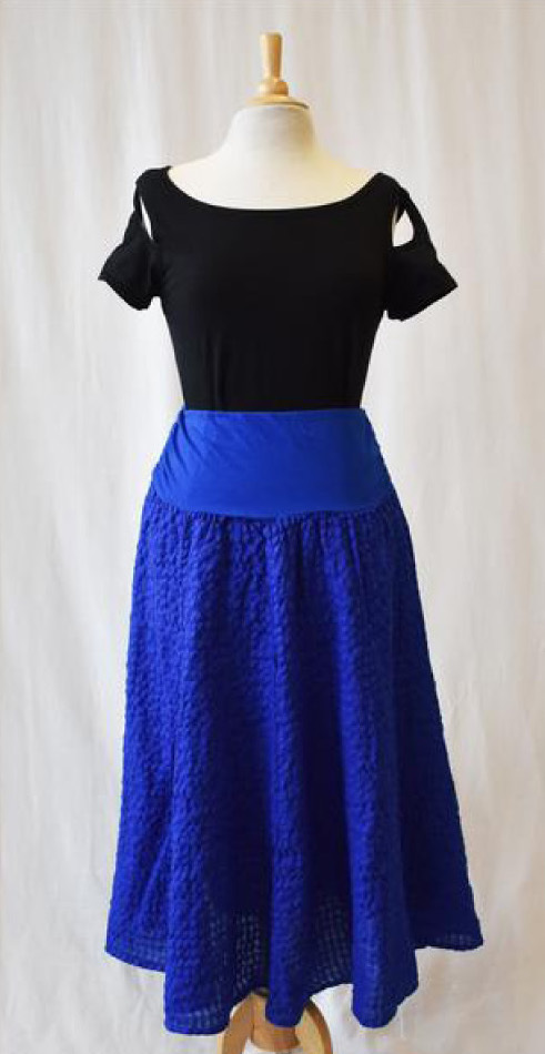 Luna Luz: Tied & Dyed Seersucker Cotton Skirt (More Colors, Ships Immed, Few Left!)