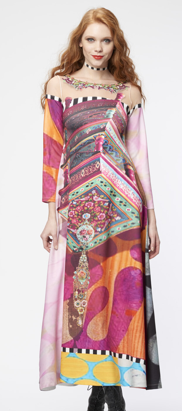 IPNG: Pink Lotus Colorium Cold Shoulder Dress