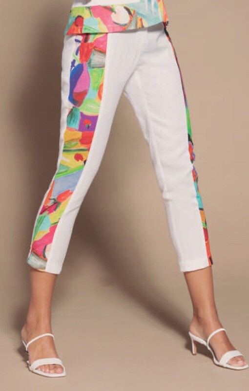 Maloka: Apples & Cherries Cropped Abstract Art Linen Pants