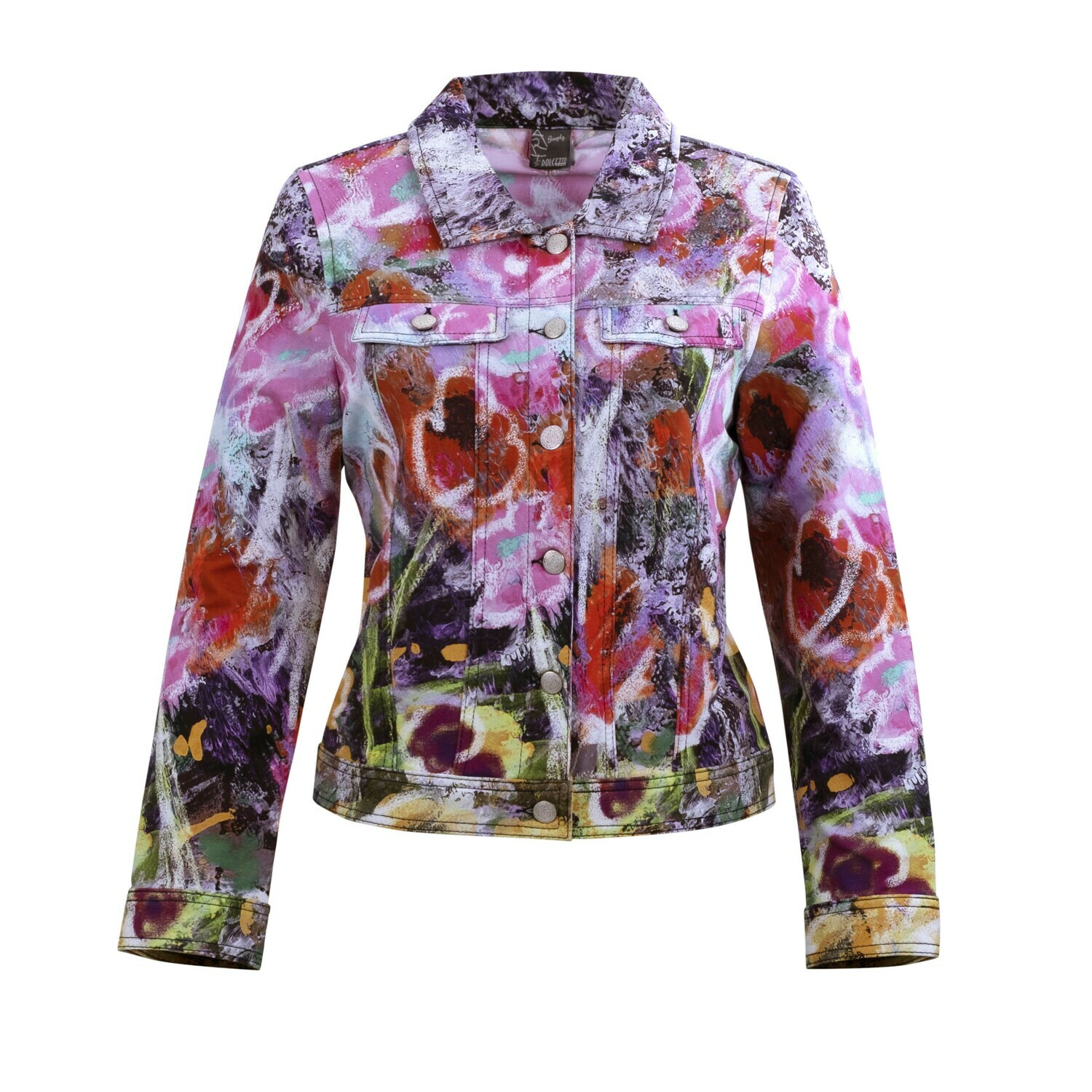 Simply Art Dolcezza: Wildest Flowers Abstract Art Denim Jacket