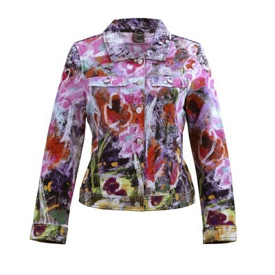 Simply Art Dolcezza: Wildest Flowers Abstract Art Denim Jacket Simply Art Dolcezza: Wildest Flowers Abstract Art Denim Jacket