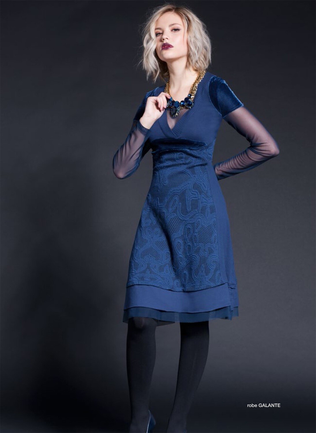 Maloka: Velvet Jacquard Crepe Dress SOLD OUT