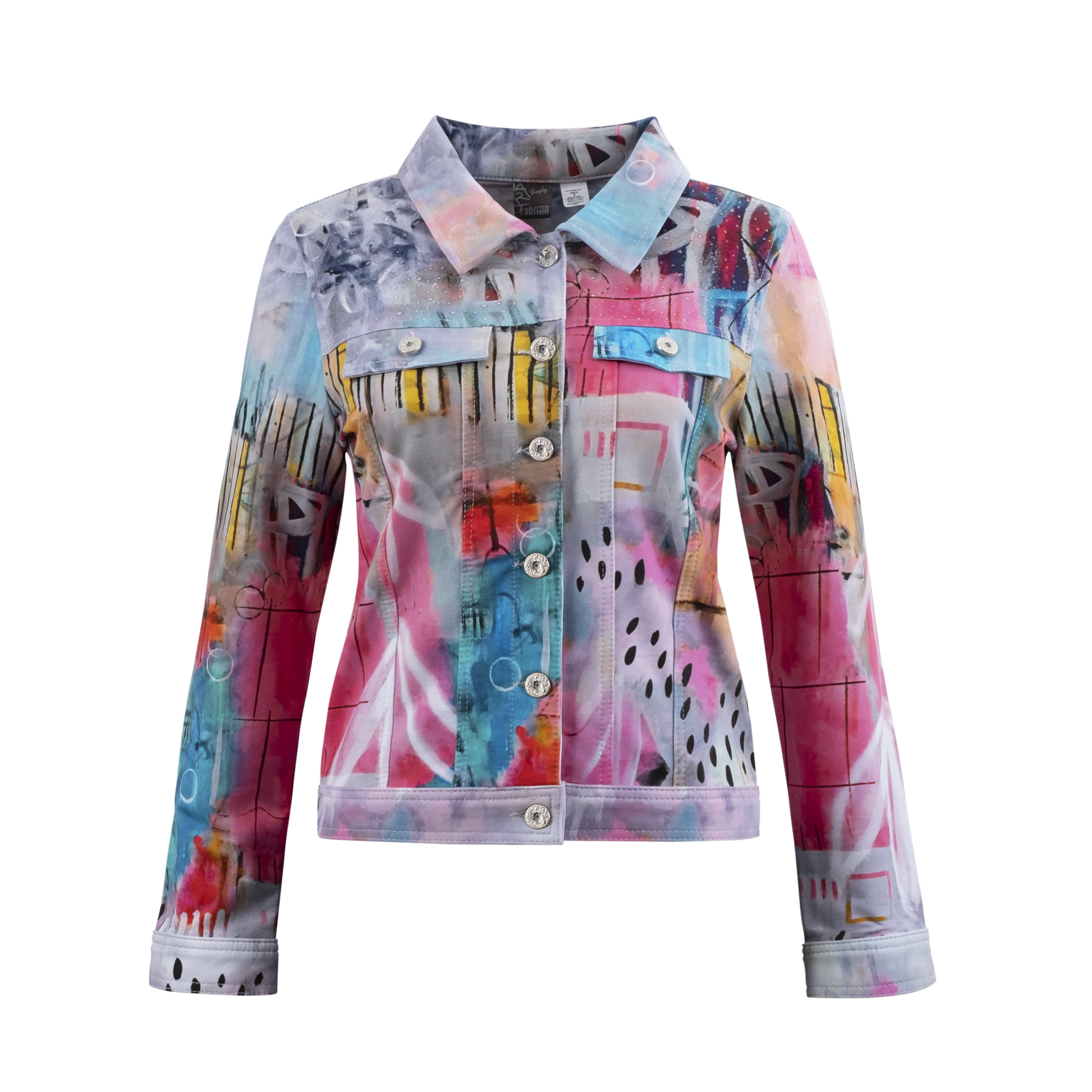 Simply Art Dolcezza: Receive The Best Things In Life Abstract Art Denim Jacket (3 Left!) DOLCEZZA_SIMPLYART_20679_N1