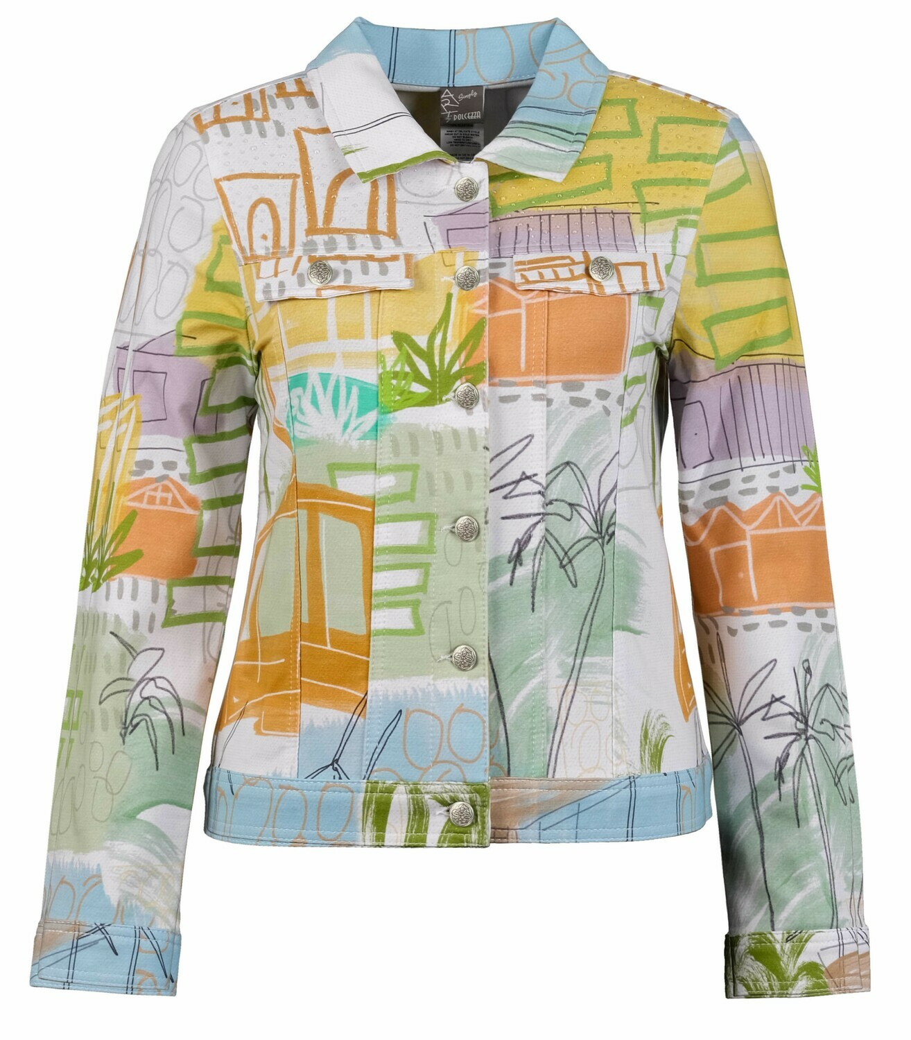 Simply Art Dolcezza: Palm Springs Cityscape Abstract Art Denim Jacket