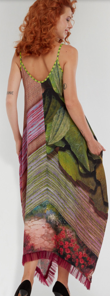 IPNG: In Paradiso Cherry Carnation 3D Illusion V-Cut Maxi Dress (Some Ship Immed!)