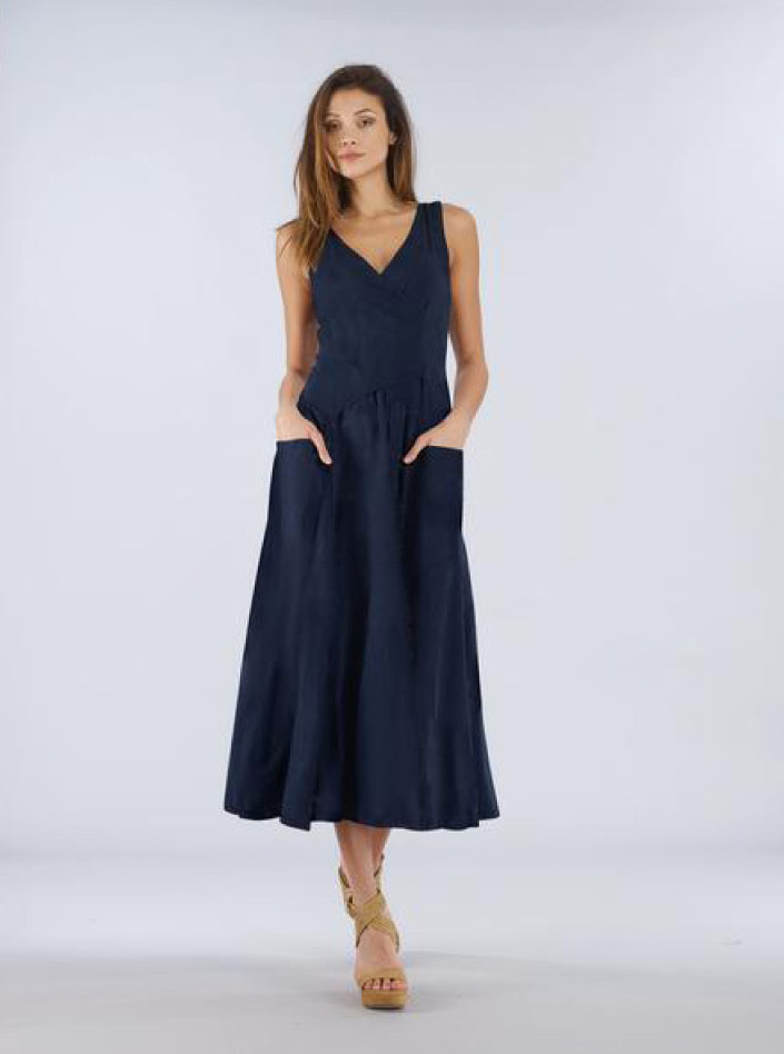 Luna Luz: Cross Over Bodice Long Dress SOLD OUT LL_516_N6
