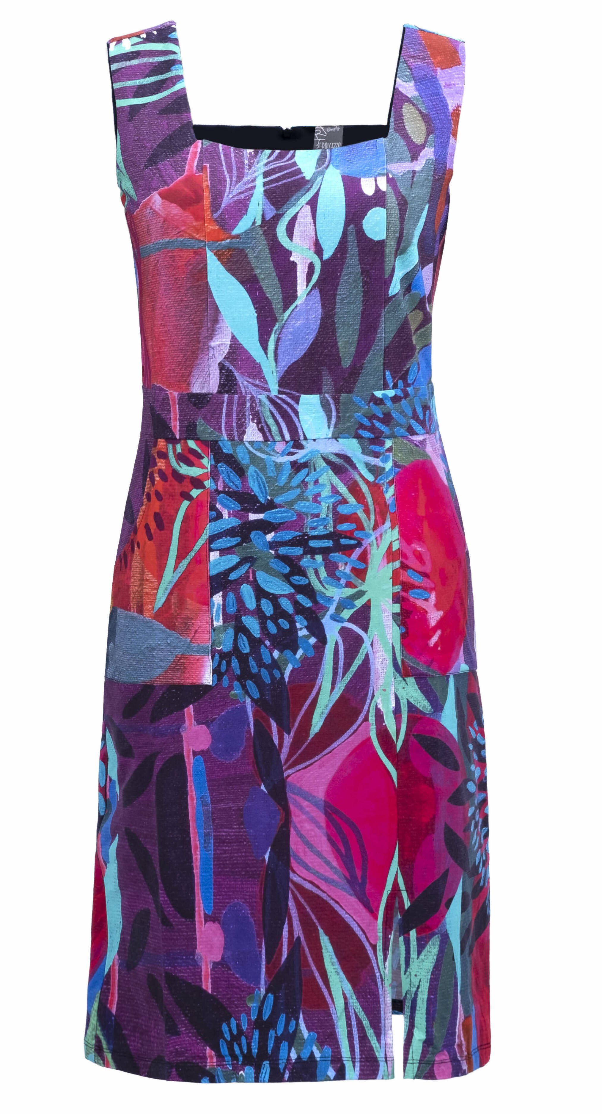 Simply Art Dolcezza: Color & Joy Tangle Of Leaves Abstract Art Midi Dress (Few Left!)