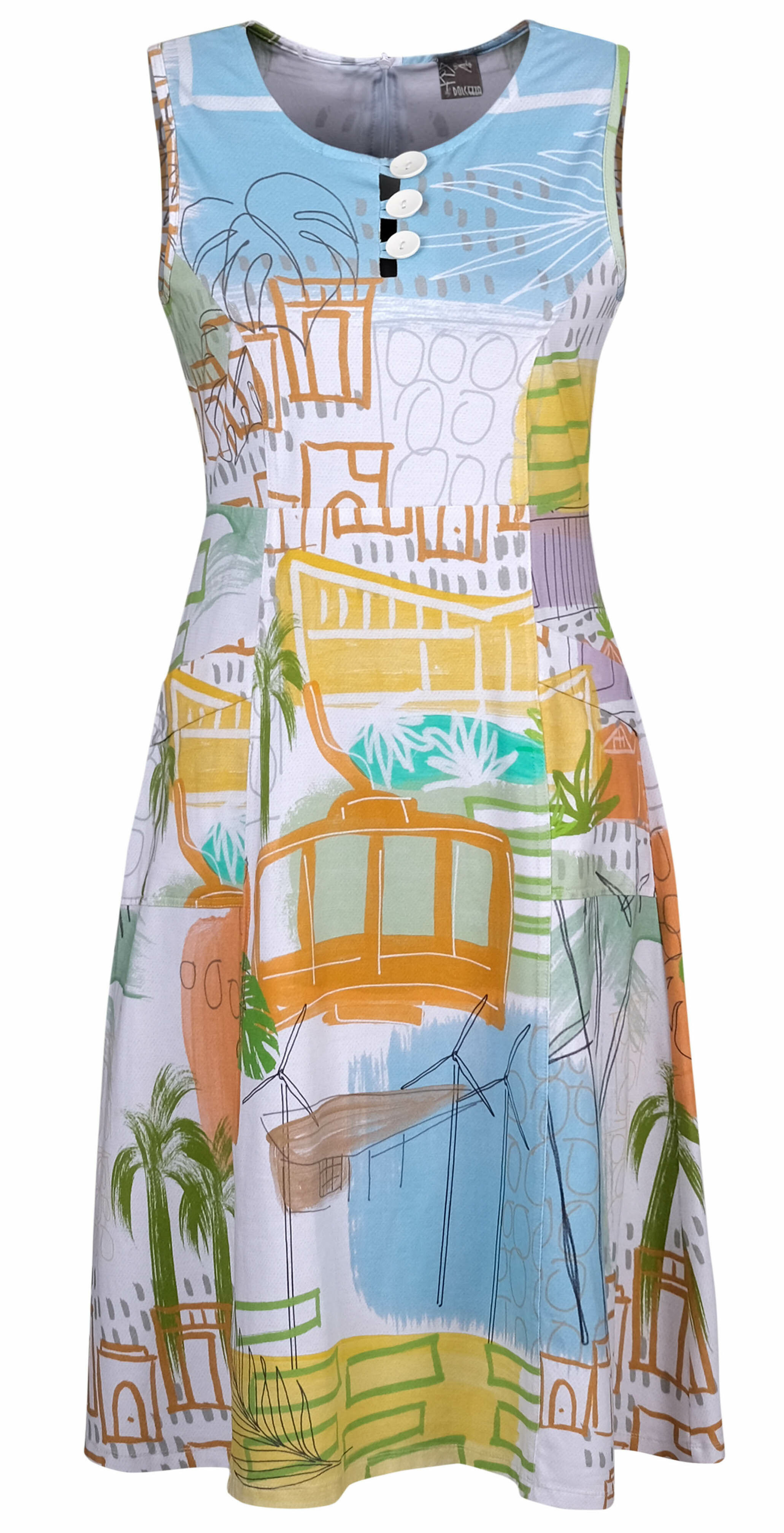 Simply Art Dolcezza: Palm Springs Cityscape Abstract Art Dress (1 Left!)