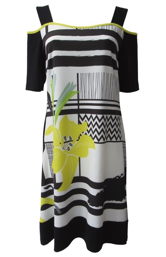 Maloka: Lemon Lime Marble Cold Shoulder Dress/Tunic (2 Left!)