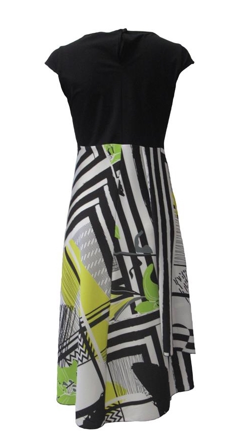 Maloka: Lemon Lime Marble High Waisted Asymmetrical Midi dress