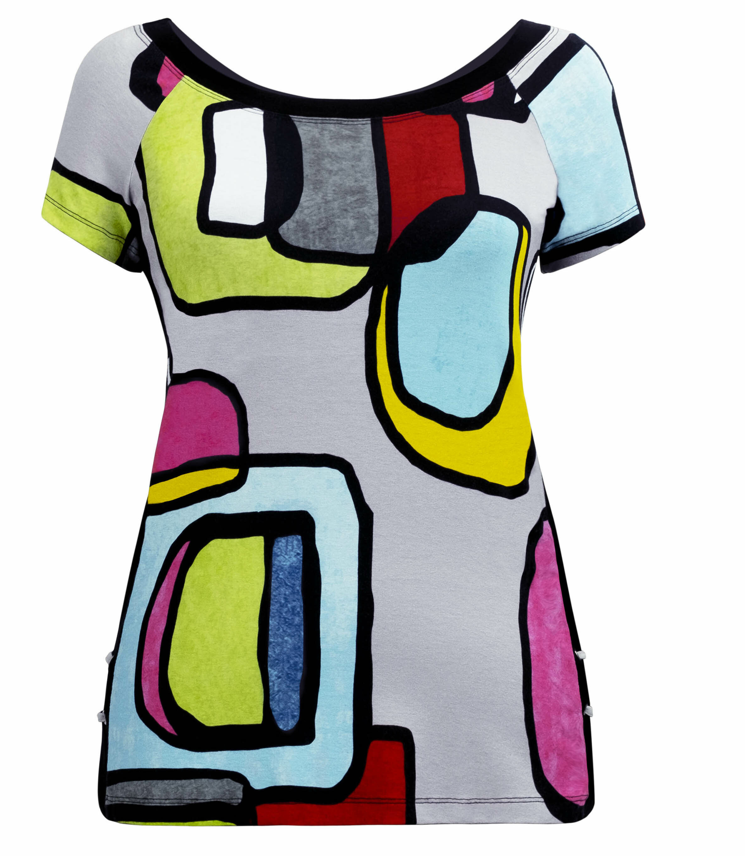 Simply Art Dolcezza: Mid Century Vibrant Romance Abstract Art Tunic Dolcezza_SimplyArt_20630_N