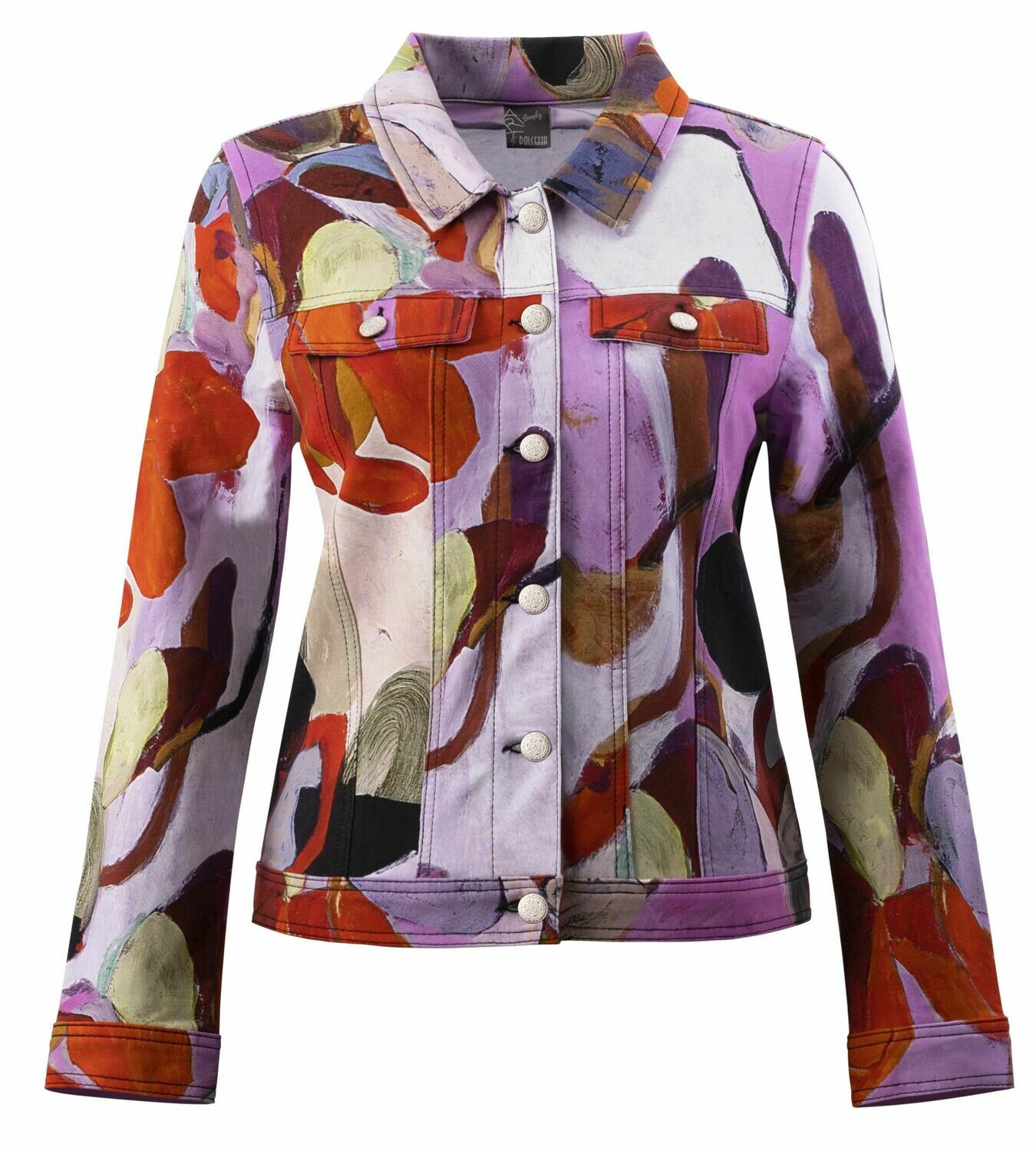 Simply Art Dolcezza: Blooms In Rouge Abstract Art Denim Jacket SOLD OUT
