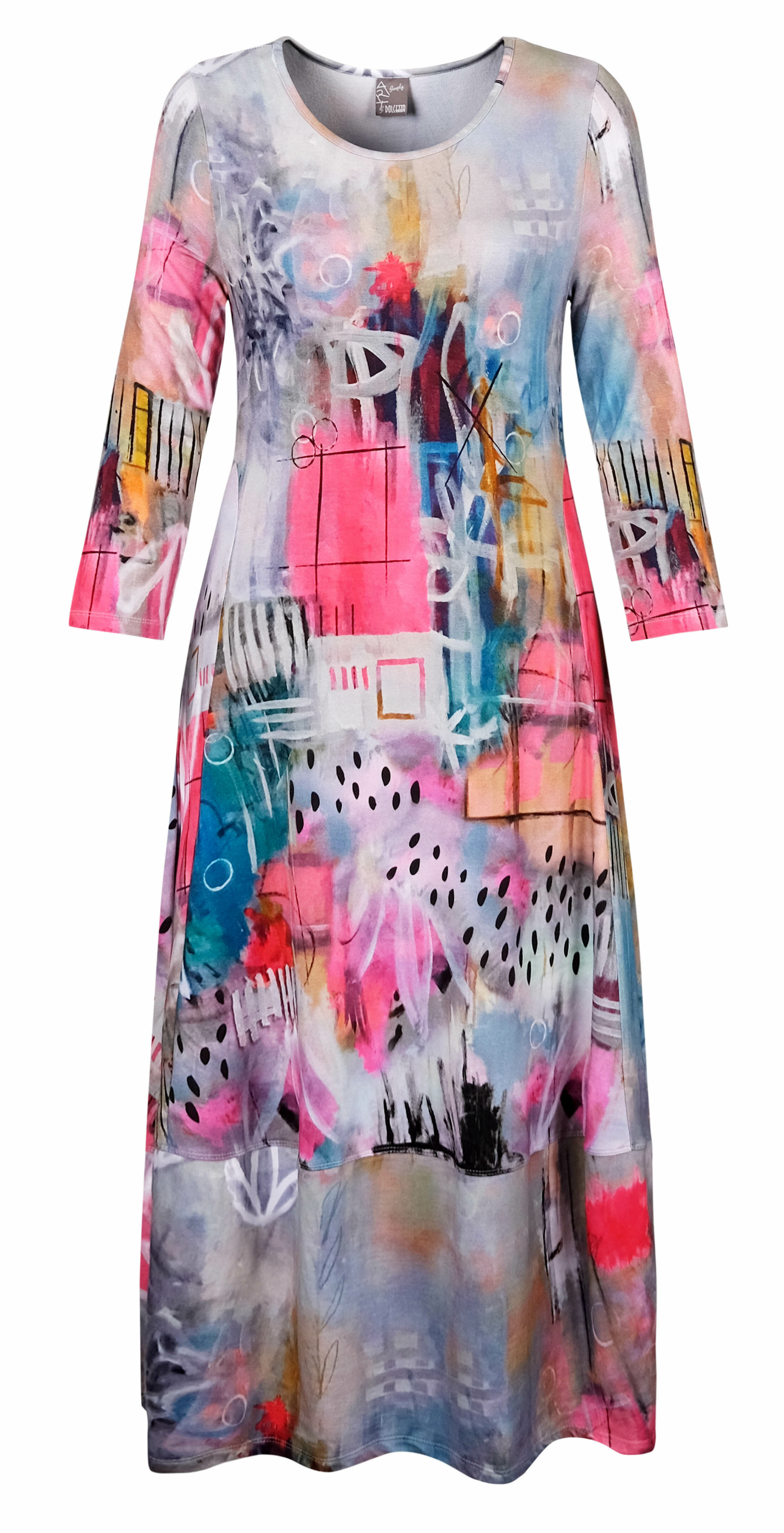 Simply Art Dolcezza: Receive The Best Things In Life Abstract Art Midi Dress DOLCEZZA_SIMPLYART_20673_N