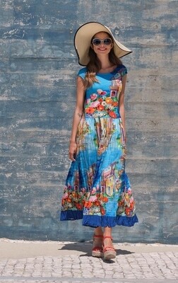 Paul Brial: Colors Of Capri Crinkled Maxi Sundress Paul Brial: Colors Of Capri Crinkled Maxi Sundress