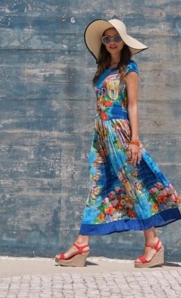 Paul Brial: Colors Of Capri Crinkled Maxi Sundress
