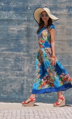 Paul Brial: Colors Of Capri Crinkled Maxi Sundress