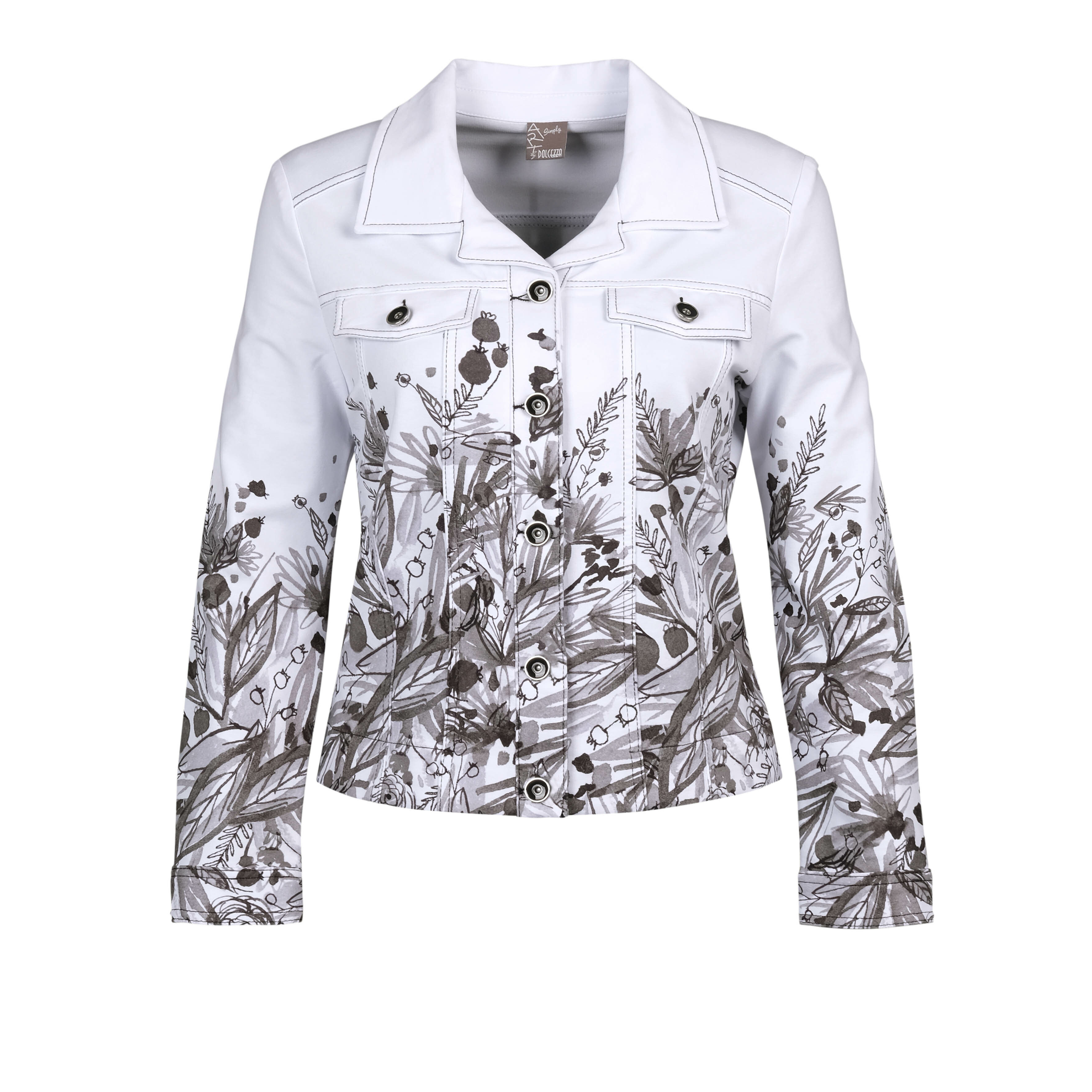 Simply Art Dolcezza: Wild Flowers In Black & White Abstract Art Soft Denim Jacket (1 Left!)