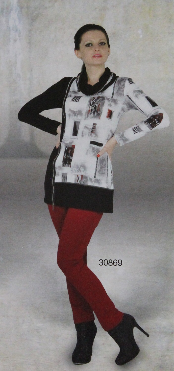 Dzhavael Couture: Color Contrast Zipper Tunic