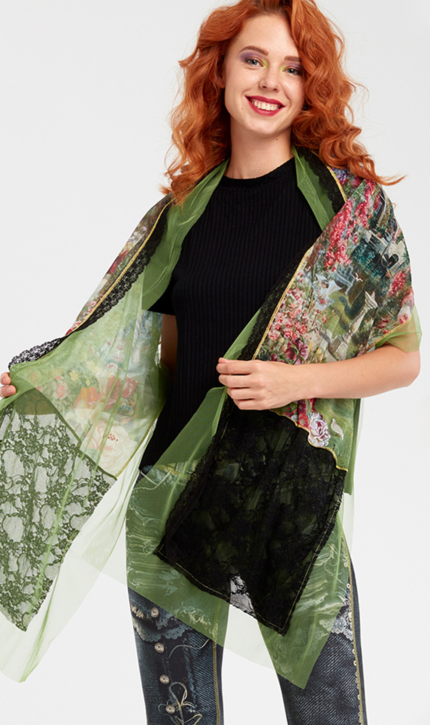 IPNG: In Paradiso Cherry Carnation Scarf (Ships Immed, 1 Left!) IPNG_IPSCA-089_N