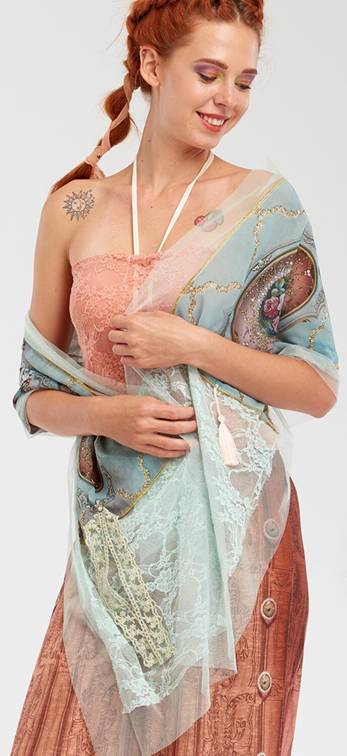 IPNG: Inna Me Diamond Illusion Shawl Scarf (Ships Immed, 1 Left!)