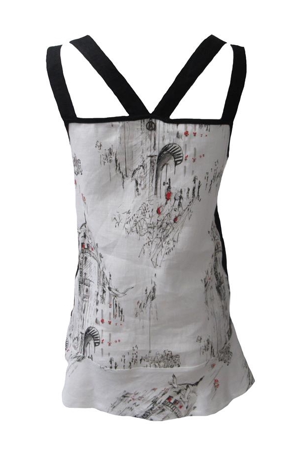Maloka: A Day In Paris Abstract Art Linen/Cotton Tunic