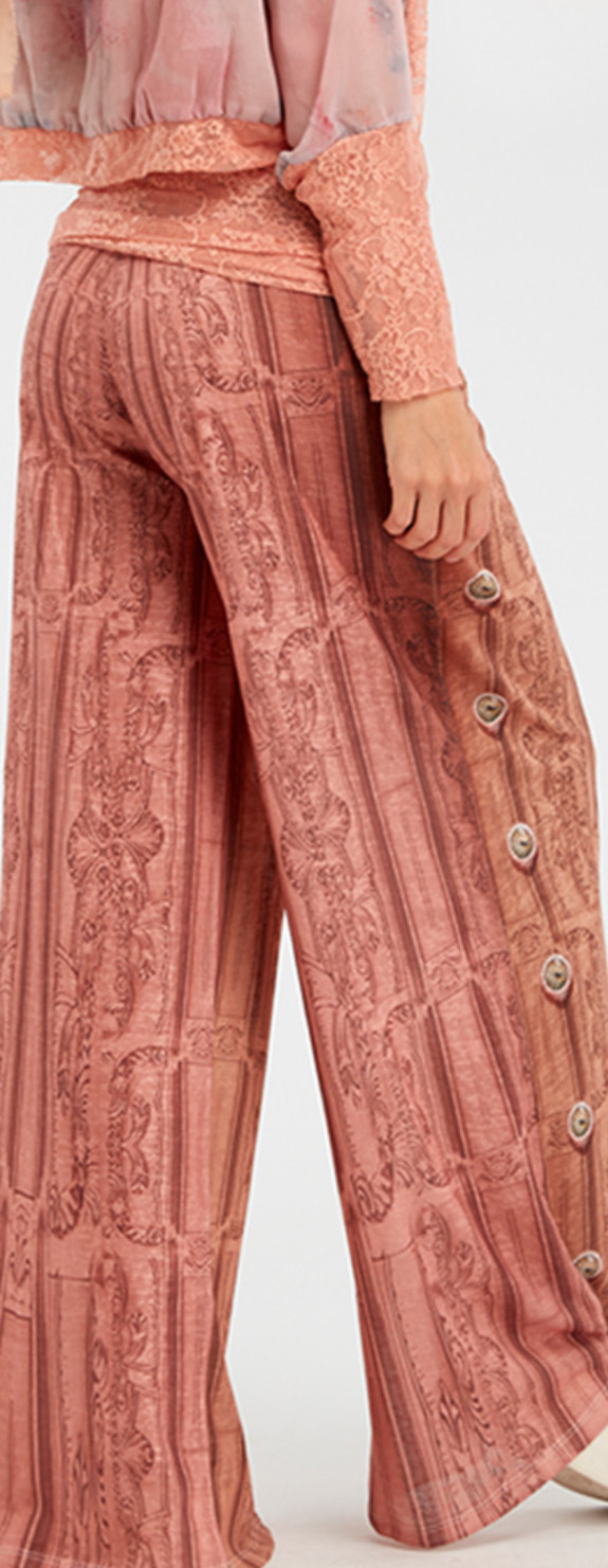 IPNG: Inna Me Royal Rose Clocks Illusion Comfort Drape Pants