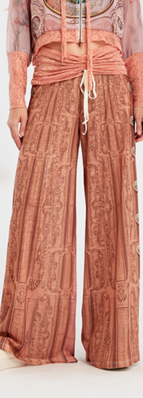 IPNG: Inna Me Royal Rose Clocks Illusion Comfort Drape Pants