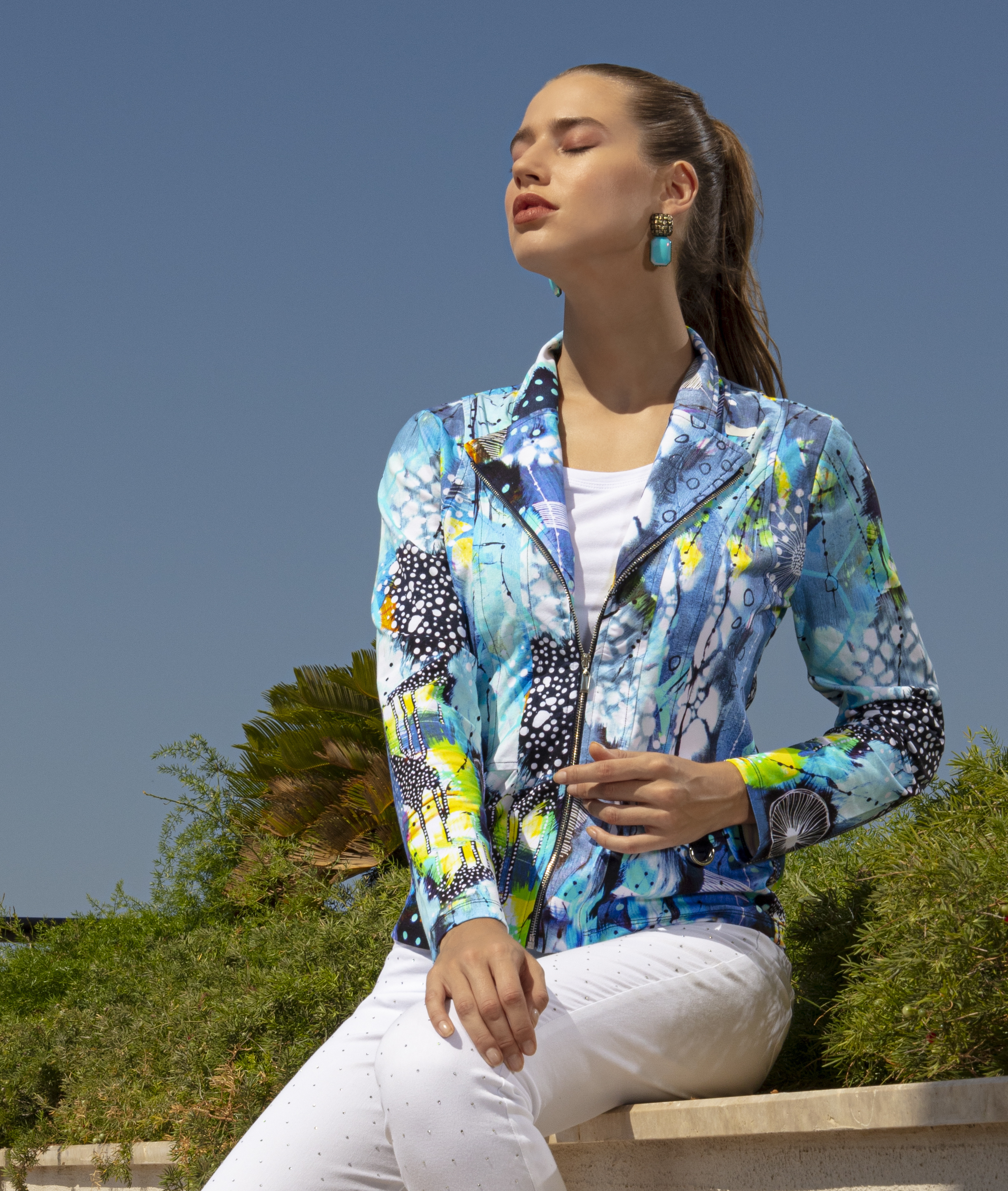Simply Art Dolcezza: The Love of Blue Happiness Abstract Art Zip Jacket SOLD OUT DOLCEZZA_SIMPLYART_20628