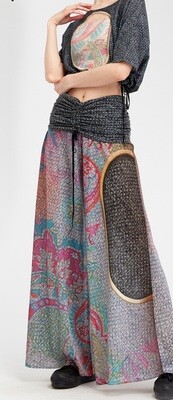 IPNG: Royal Summer Stamp Illusion Comfort Drape Pants 