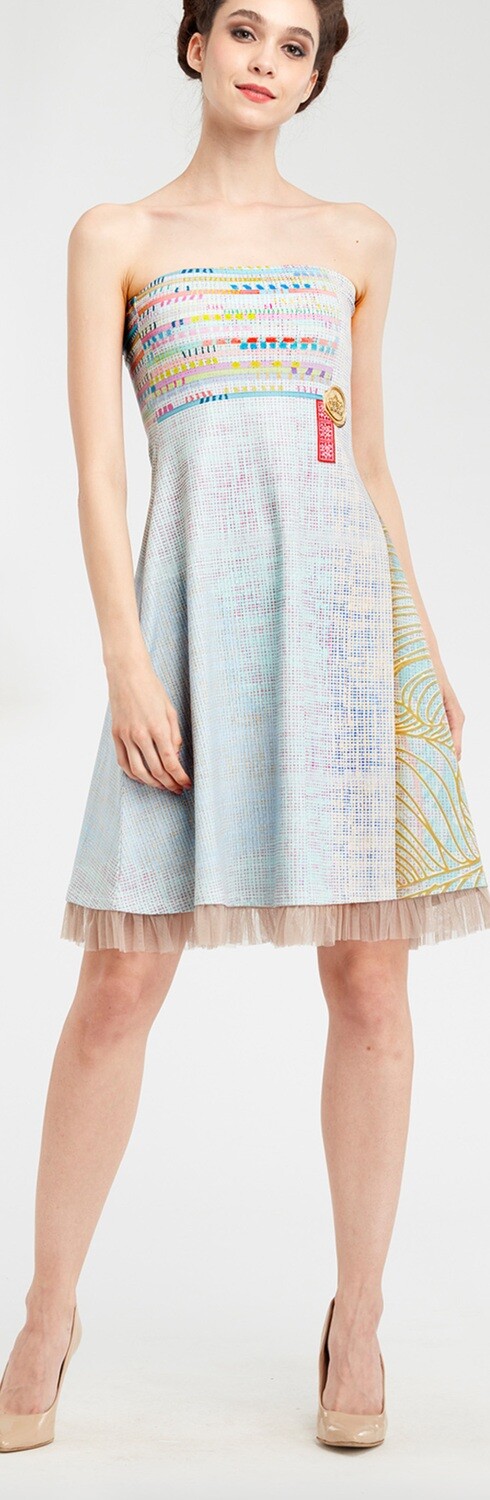 IPNG: Royal Summer Stamp Pastel Colors Illusion Midi Gown