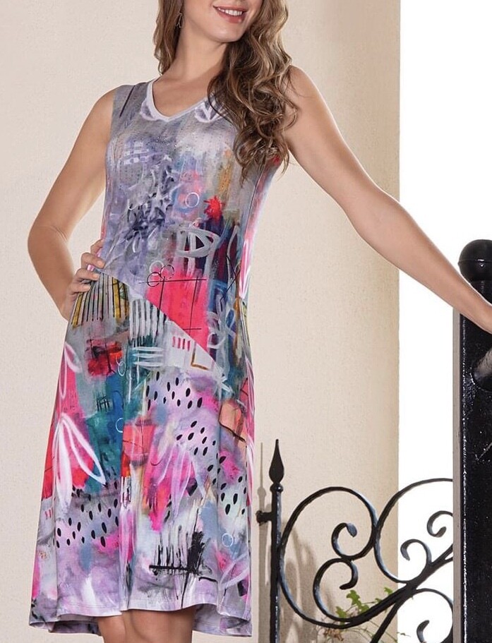 Simply Art Dolcezza: Receive The Best Things In Life Abstract Art Midi Dress 